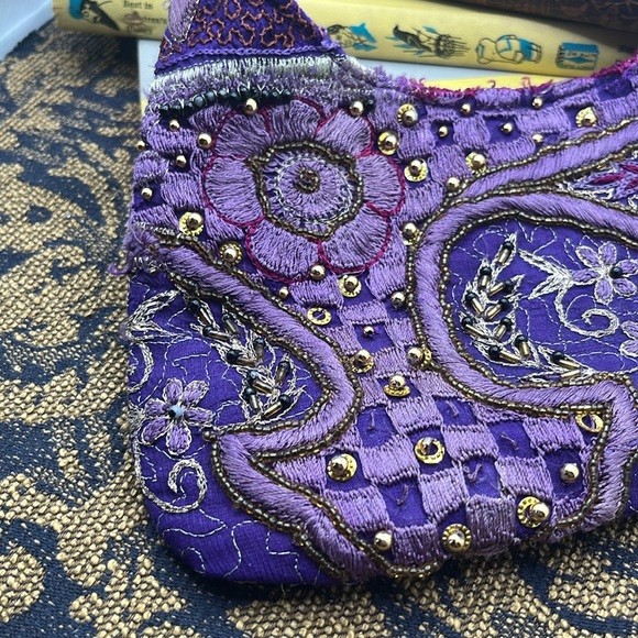 Maximalist Purple Paisley Beaded Handbag by World Finds Fair Trade and Handmade - Picture 3 of 8